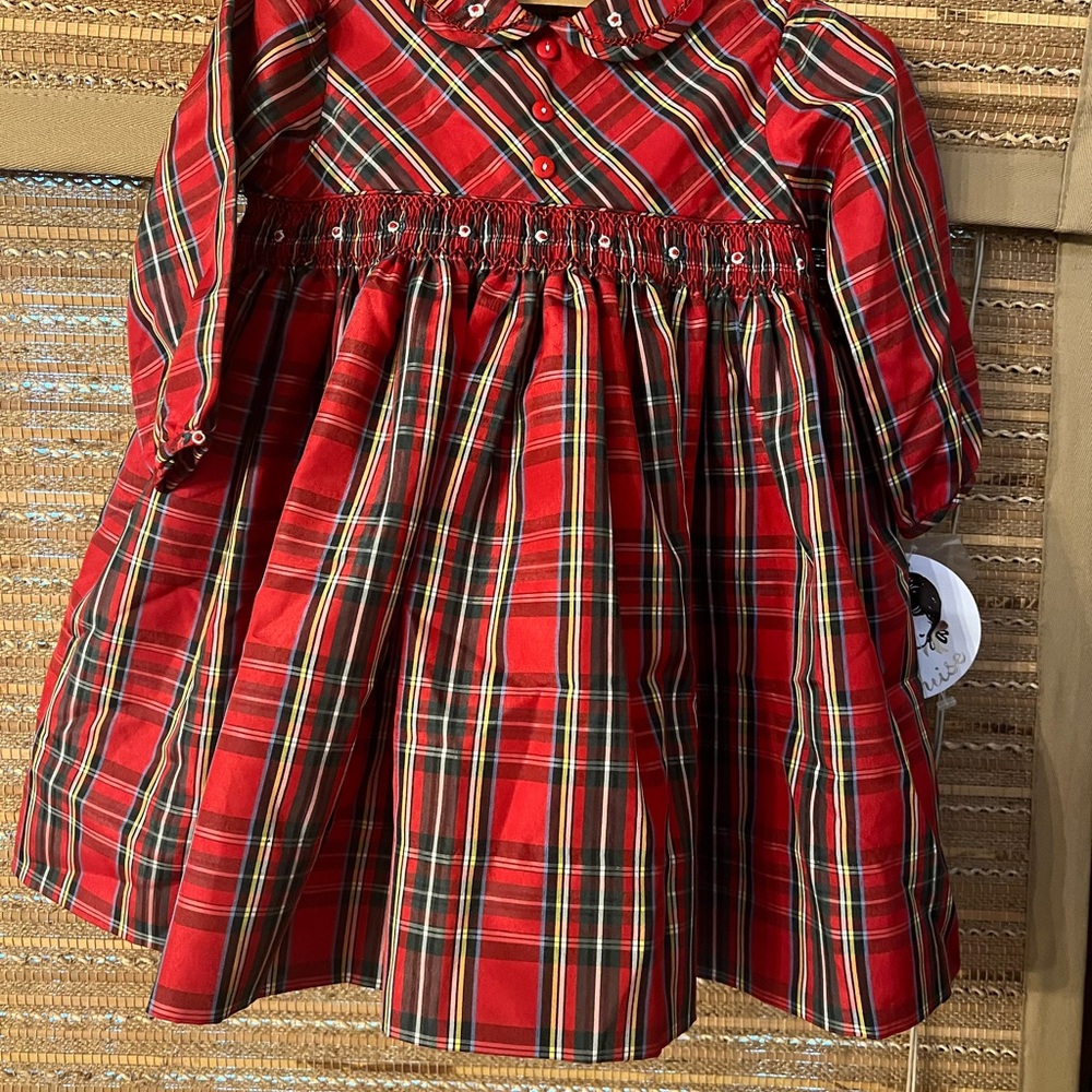 Sarah Louise smocked Plaid Dress
